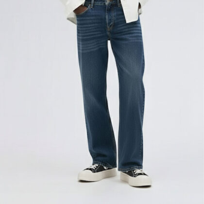 Loose Straight Jeans blue denim